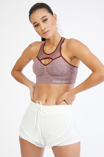 

gymwolves seamless sport bra | red | seamles bras queen series, White;black