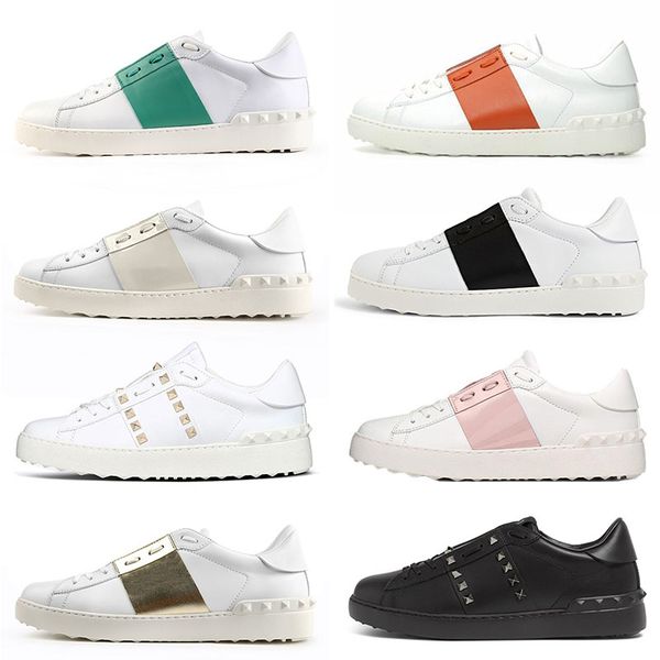 

valentino dress shoes for mens luxury brand designer big size us 12 red bottoms loafers leather spikes black white men women sports sneakers