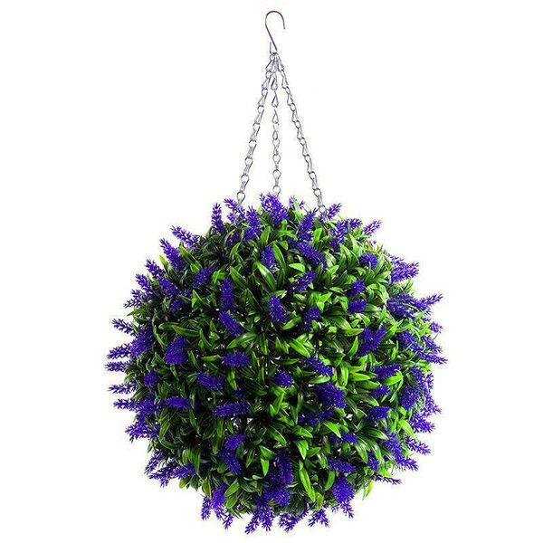 

hanging ary ball lavender artificial garden flower plant decor basket 25cm