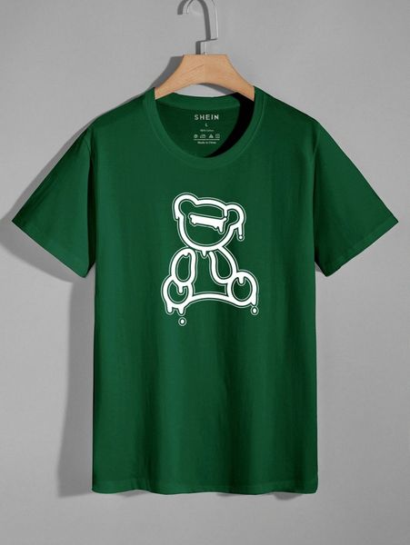 

men bear graphic short sleeve tee h3ae#, White;black