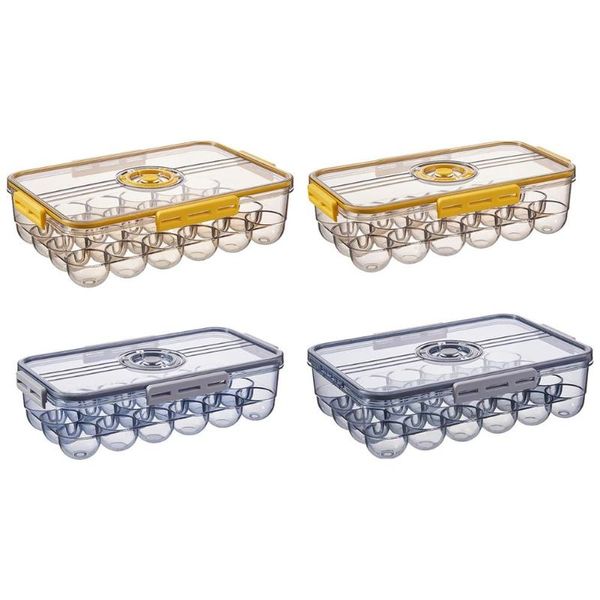 

storage bottles & jars egg holder with lid clear bin tray container transparent fridge eggs suitable for ers food s