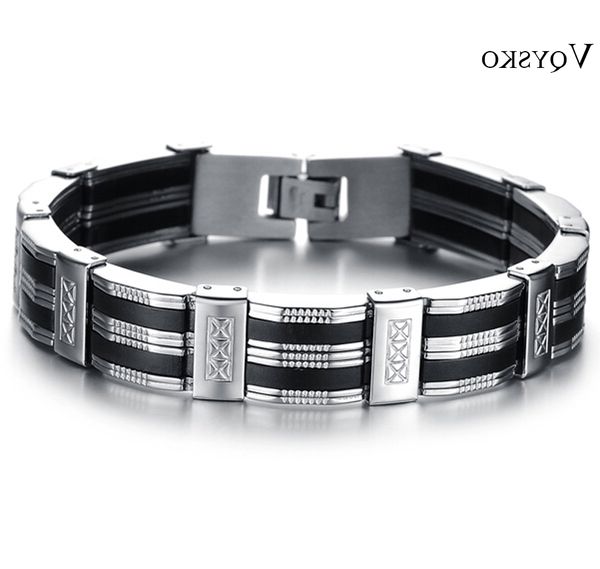 

roestvrij stalen armband & bangle 210mm mannen sieraden strand touw charm chain polsband, Golden;silver