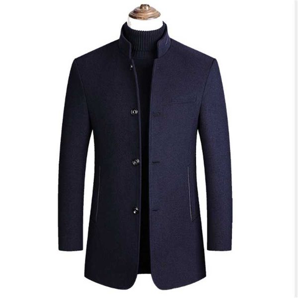 

men's wool & blends autumn winter woolen coat cotton short business casual casaco masculino erkek giyim abrigos korean style kaban vest, Black