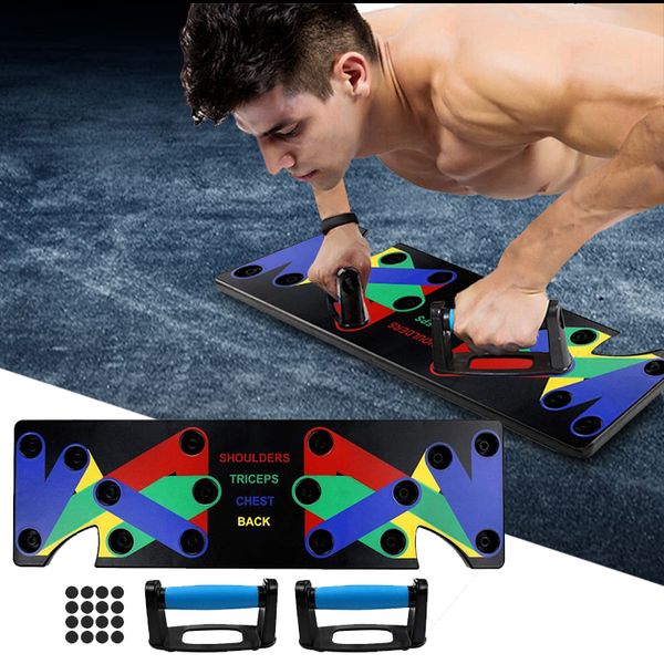 9 in 1 Push Up Rack Training Board ABS Allenatore muscolare addominale Sport Attrezzature per il fitness a casa per body Building Allenamento Esercizio C0228