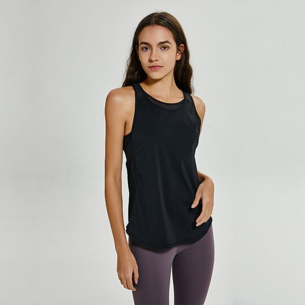 

l-59 wholale yoga vt t-shirt solid colors women fashion outdoor tanks sports running cloth, White