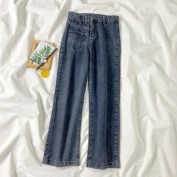 

women's jeans shijai 2021 retro high waist woman vintage blue trousers wide leg pants loose chic long jean female spring summer