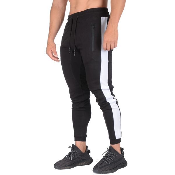 

2021 new running track men joggers sweatpants gym fitness bodybuilding ny trousers male autumn cotton patchwork casual pants 0slu, Black