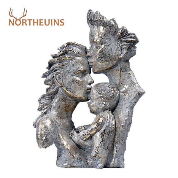 Northneins Resina Família Famílias Figuras Estátua Estátua Moderna Escultura Home Loft Decoração Acessórios Objeto para sala de estar