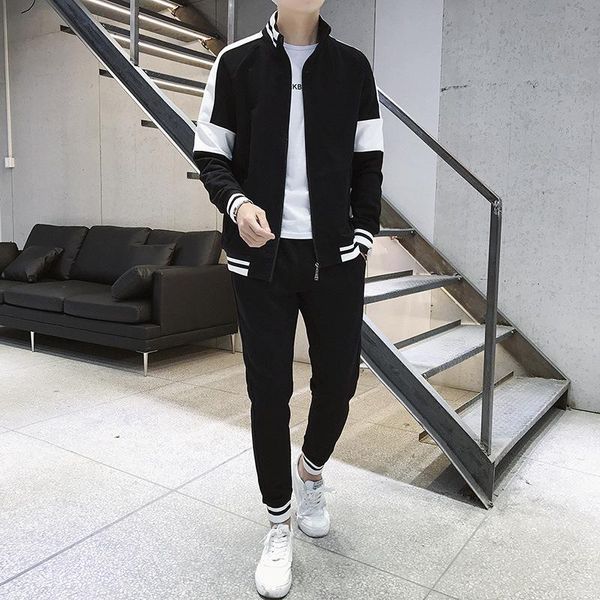 

2021 new autumn mens two-piece casual long-sleeve jacket sets quality sweatshirt pants tracksuit sporting sweat suits sportswear, Gray