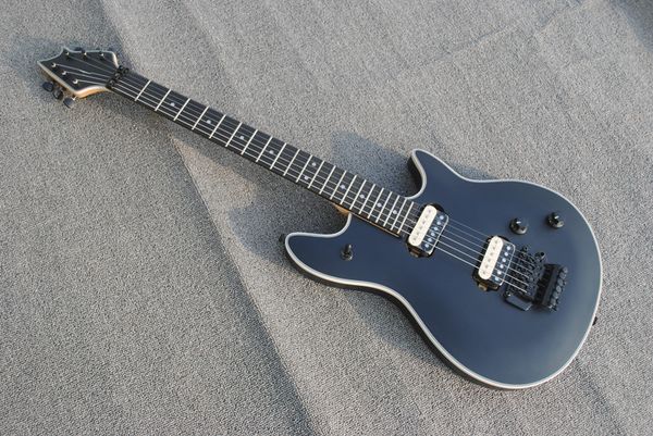 

black body electric guitar with rosewood fretboard floyd rose binding body provide customized services318t