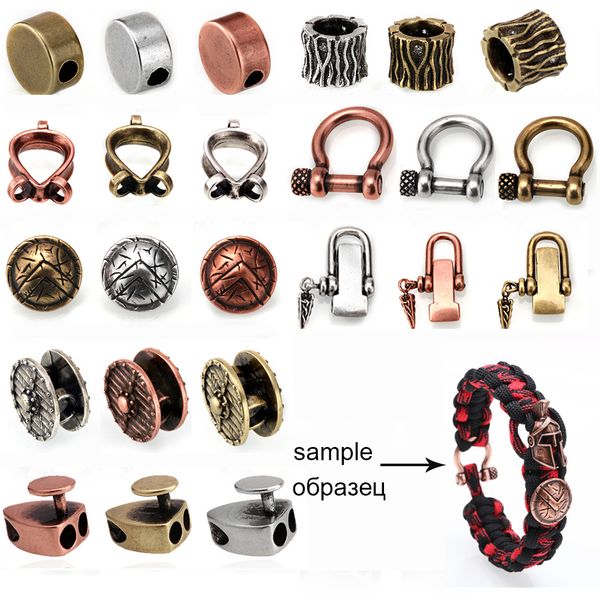 

paracord bead antique metal copper button clasp for jewelry making survival paracord diy bracelets accesories buckle big hole, Bronze;silver