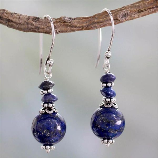 

dangle & chandelier fashion bohemian silver geometry moonstone drop earrings for women round blue beaded earings statement brincos female je