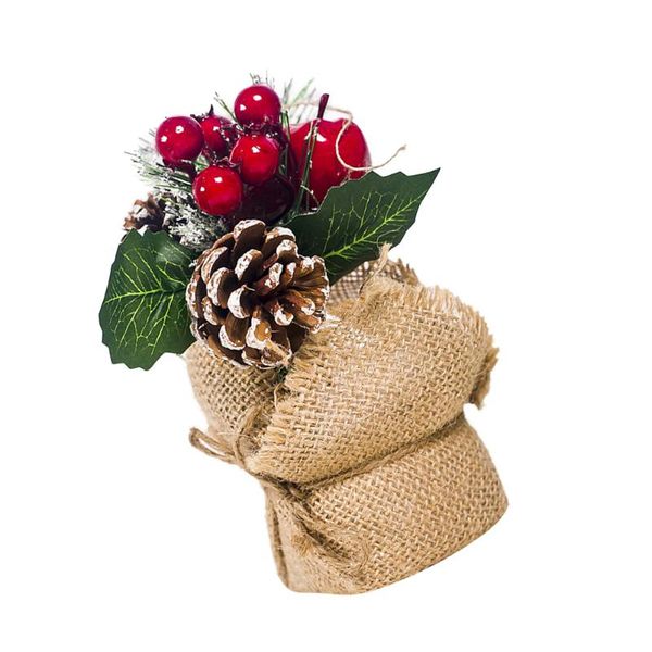 

decorative flowers & wreaths fake christmas pinecone potted plant decoration creative table ornament (green pine cones)