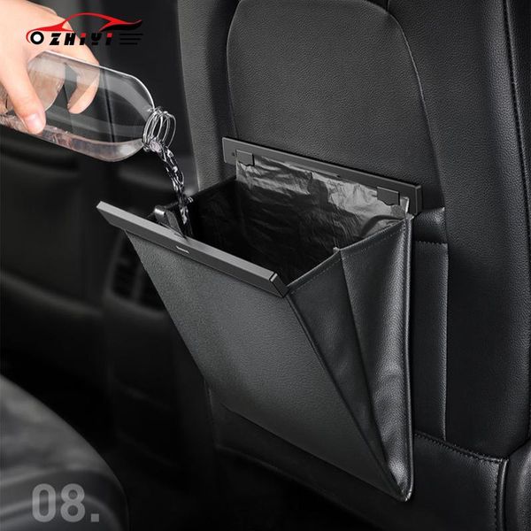 

car organizer high-end storage and finishing bags, high-quality pu leather, 90 pcs garbage interior accessories organiser box