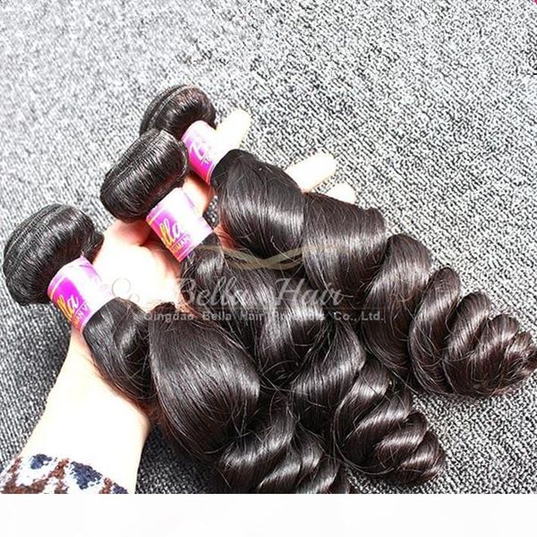 

bella hair wholesale grade 9a malaysian loose wave hair extensions 10pcs lot natural color human hair weave ing, Black
