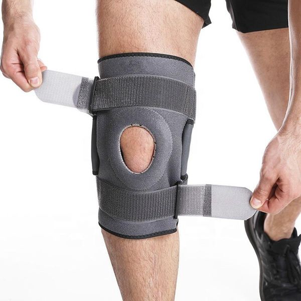 

elbow & knee pads 1pc orthopedic brace for arthritis joints crossfit patella stabilizer support basketball gym fitness sports guard, Black;gray