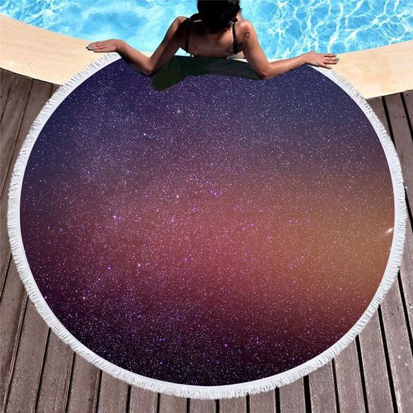 

blankets starry sky large round beach towel tassel summer bath printed microfiber 150cm yoga mat blanket