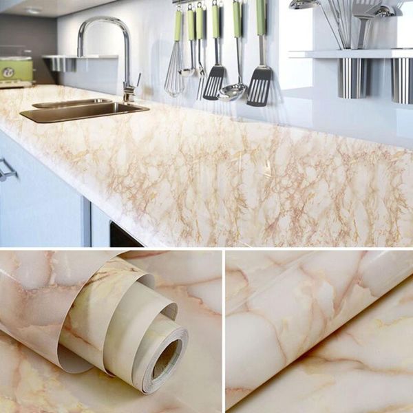 

wallpapers 4 style waterproof workkitchen stone marble contact paper home decoration wall stickers