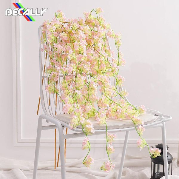 

2pcs 148cm hydrangea rattan wedding arch decoration vine artificial flower home party decor silk ivy wall hanging garland wreath