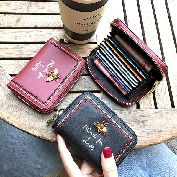 

france fashion luxurys style designers coin pouch large capacity card bag women's leather small and exquisite high-grade ultra-thin ban, Red;black