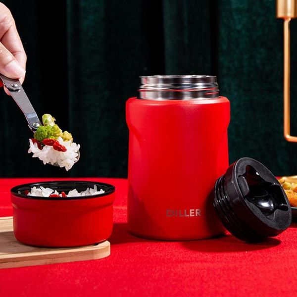 

water bottles & cages food-grade stainless steel vacuum insulation tank high-strength portable leak-proof lunch soup container students outd