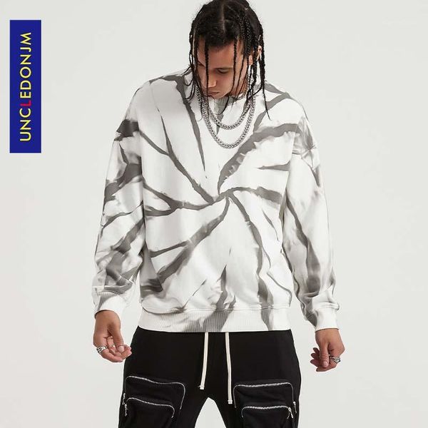 

men's hoodies & sweatshirts vnintage tie dyed harajuku swatshirts hip hop streetwear 2021 autumn casual loose fit be-3328, Black