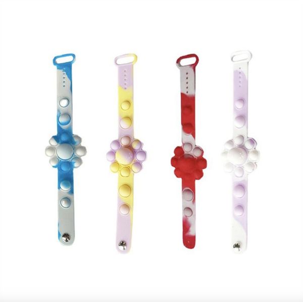 

dhl oc simple dimple bracelet finger cellphone straps camouflage sensory bubbles fidget push toys decompression wristband for children adult