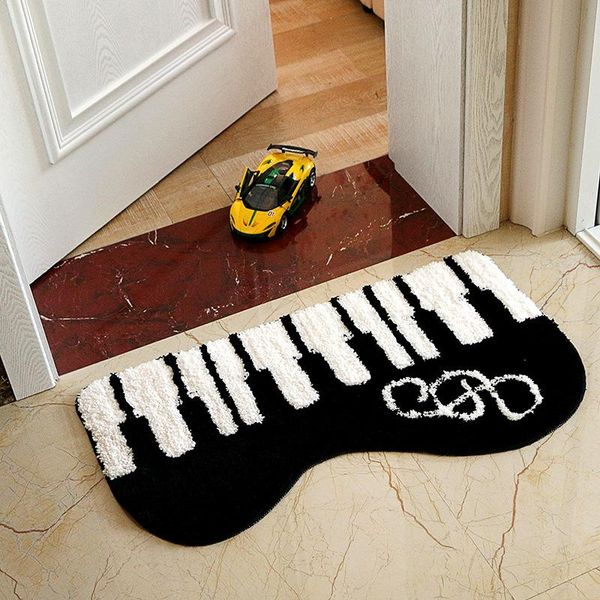 

carpets cute little piano floor mats entrance door non-slip absorbent foot creative small fluffy rug