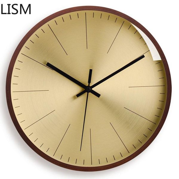 

wall clocks rose gold modern luxury clock large creative silent wood watches home decor bedroom farmhouse 2021