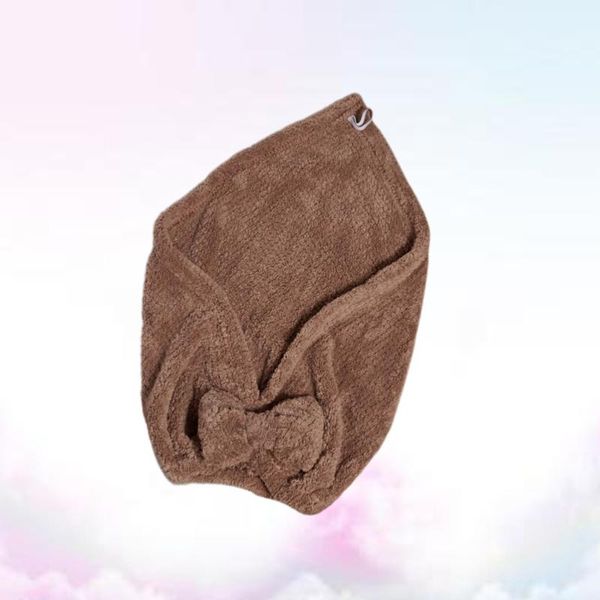 

hair drying cap bowknot hair drying cap water absorption towel (coffee)