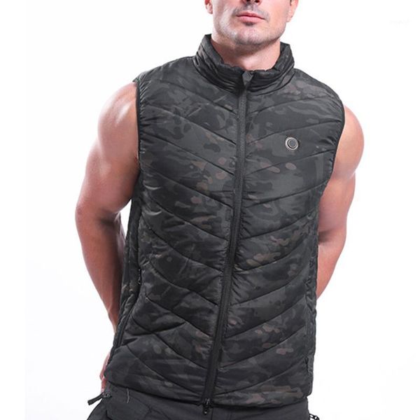 

outdoor t-shirts men women riding washable temperature control flexible skiing electric heating vest infrared warm usb charging sports1, Gray;blue