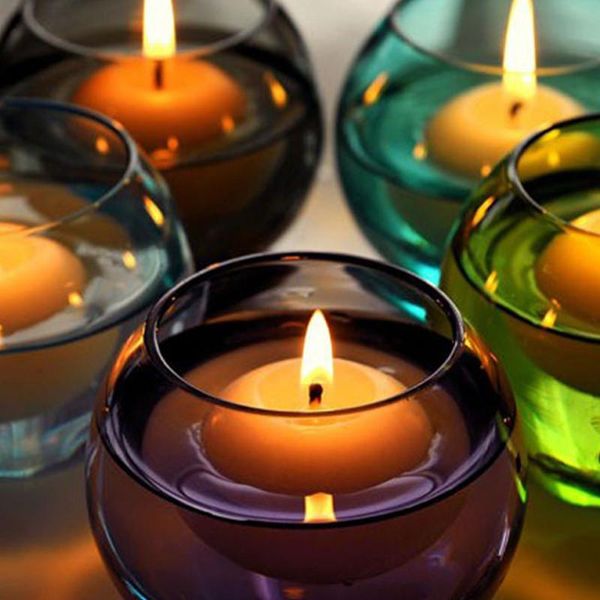 

10pcs unscented floating candles for wedding party home birthday decor 4 color creative candle