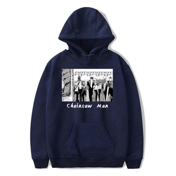 

men's hoodies & sweatshirts cartoon chainsaw man japanese men women kawaii manga makima printed casual anime clothes, Black