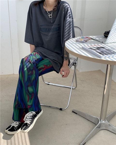 

women's two piece pants summer korean version of 2021 loose medium and long printed text short sleeve t-shirt jacket fashion 2-piece su, White