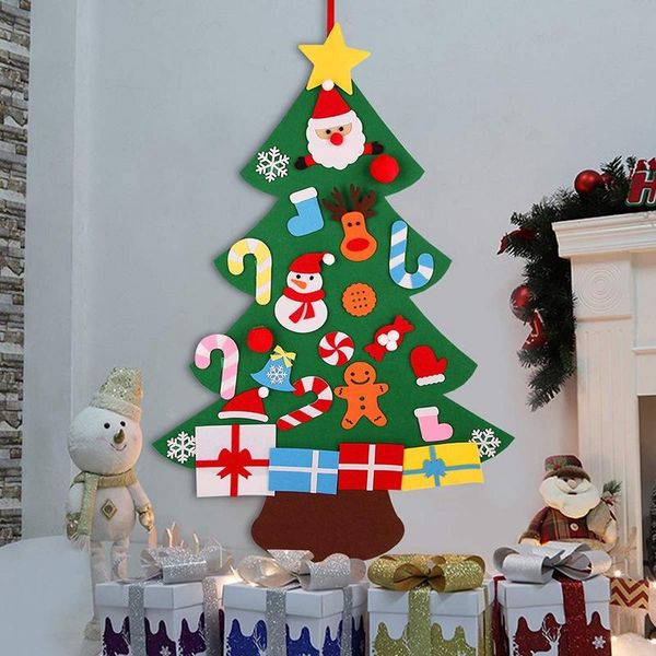

christmas decorations 3d felt tree wall hanging 3ft set with ornaments for kids xmas diy