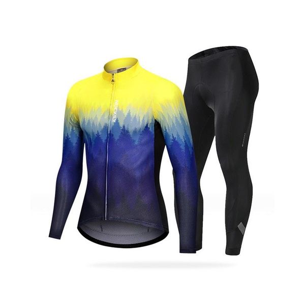 

racing sets 1pcs spring and autumn cycling wear long-sleeved suit mountain bike bicycle trousers sports equipment, Black;blue