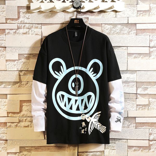 

2021 new hip hop oversize t shirt men streetwear harajuku color funny tshirt short sleeve back print punk t-shirt plus size unj3, Black