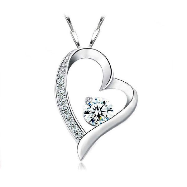 

chains bl30 sterling silver necklace for women jewelry heart o-chain
