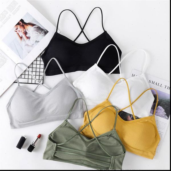 

halter bandage bralette crop women tank tees sleeveless short tee shirt high street bustier white tube top