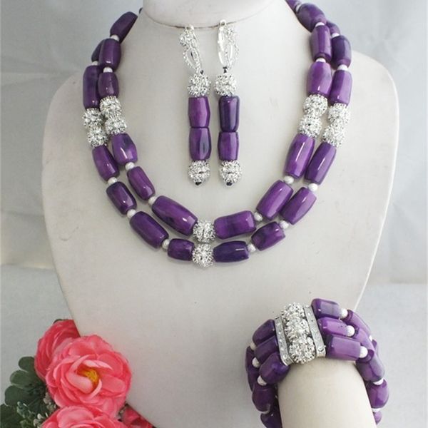 

exquisite. sweet. pretty amazing purple coral beads jewelry set 20", Silver
