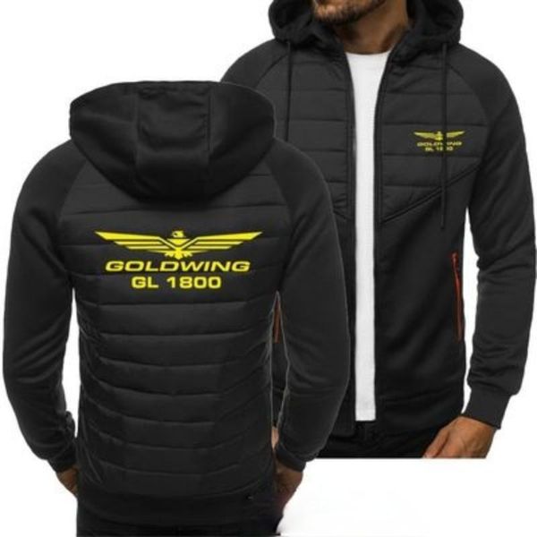 

men's hoodies & sweatshirts 2021 spring autumn goldwing gl 1800 casual raglan hoodie fashion cardigan long sleeve zipper jacket hoody c, Black