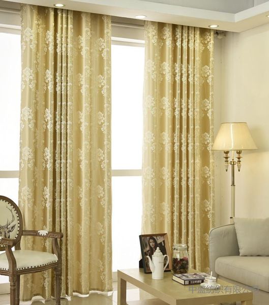 

curtain & drapes high precision gold jacquard flowers bloom curtains for living dining room bedroom.
