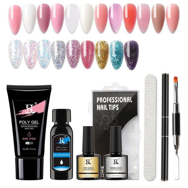 

nail art kits 15ml acrylic uv gel sequins red blue long natural fast builder quick extension nails soak off camouflage
