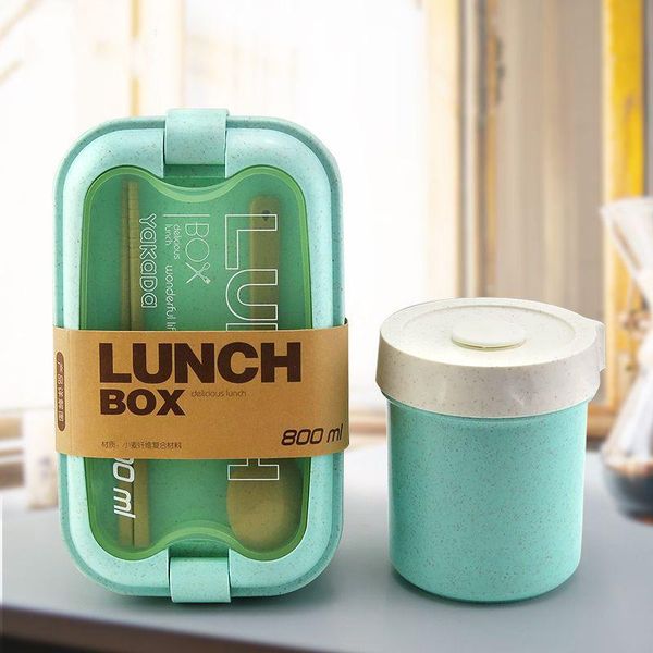 

dinnerware sets eco friendly wheat straw lunch box set portable bento boxes with tableware outdoor lunchbox soup
