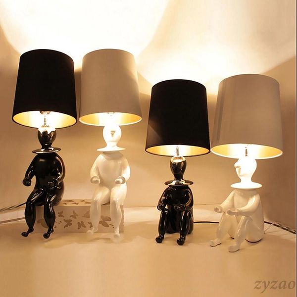 

simple clown man led desk lamps bedroom bedside study reading lamp college dorm personality creative cute doll clown table lamps