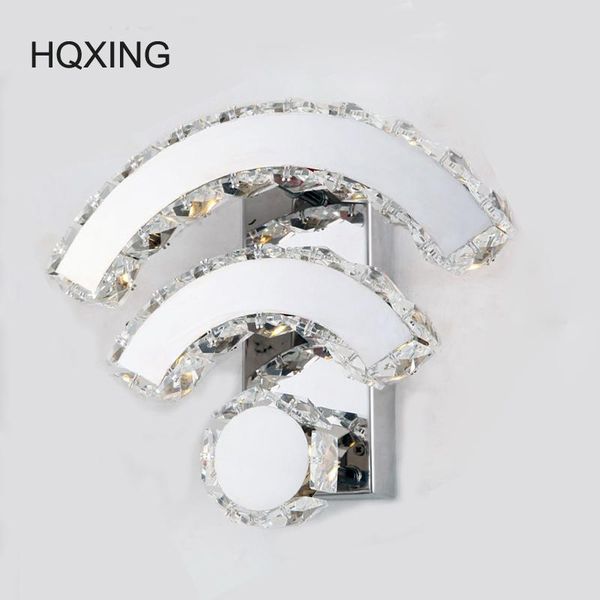

wall lamp hqxing ac100-240v modern bedside bedroom crystal lights 14w led for decor