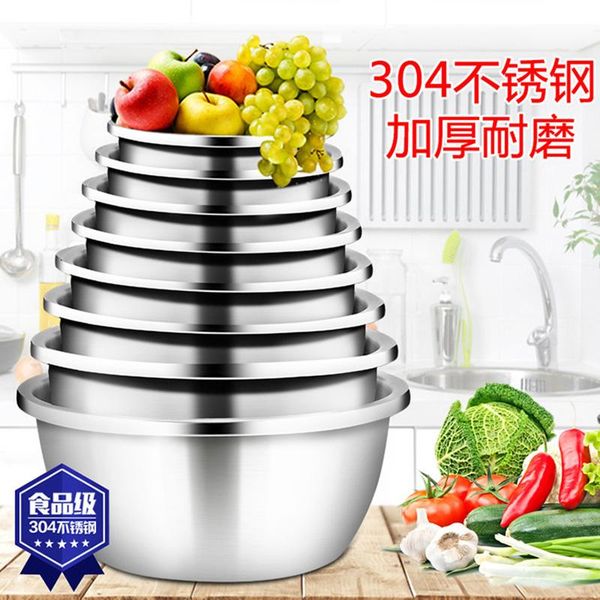 

bowls 1pcs baking mixer 304 stainless steel sanding mixing with scale egg beating pan salad bowl kitchen tools