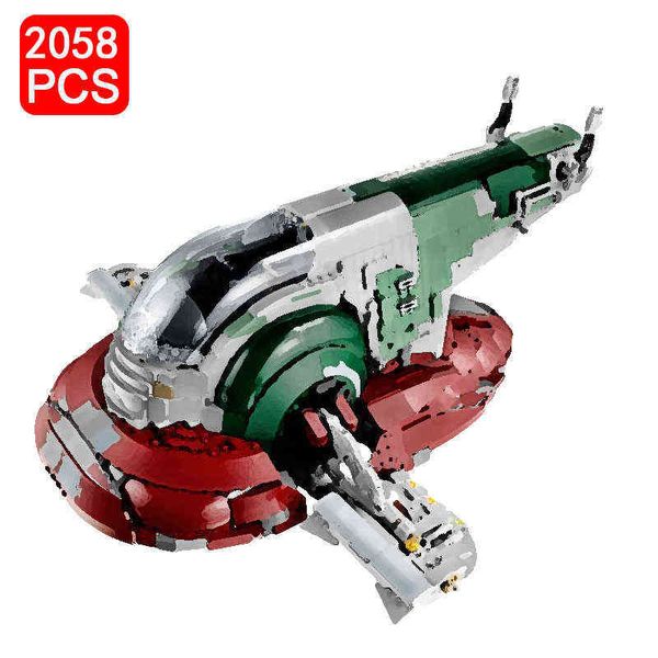 Model-Toys Star Series Building Blocks Kit Ucs Slave 1 Star Plan Spaceship compatibile 75060 per regalo di compleanno per adulti Kid 2058pcs H1103