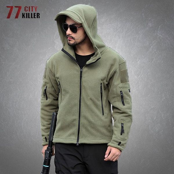 

men's jackets winter tactical jacket men fleece warm windproof hooded coats male outdoor hiking soft shell military camouflage mens, Black;brown