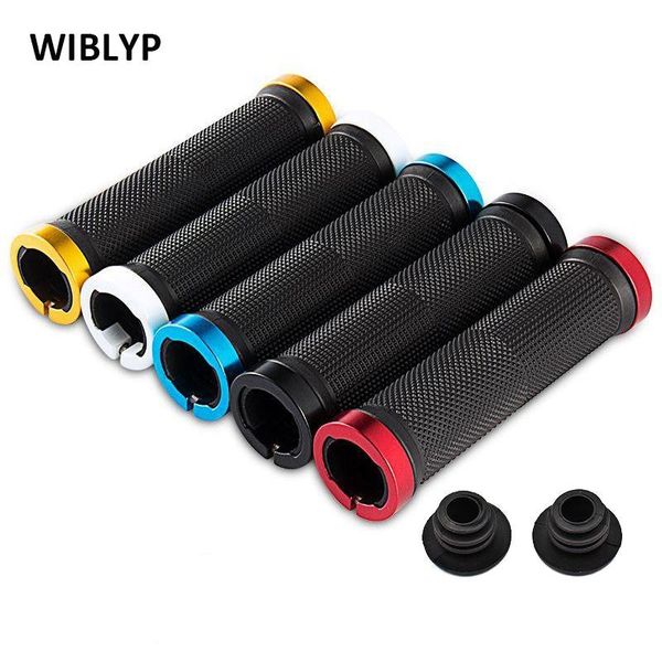 

handlebars 1 pair universal 22mm bike grips bicycle handlebar aluminum mountain bilateral lock anti-slip hand grip